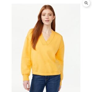 5/68. Free Assembly Women's V-Neck Sweatshirt with Long Sleeves